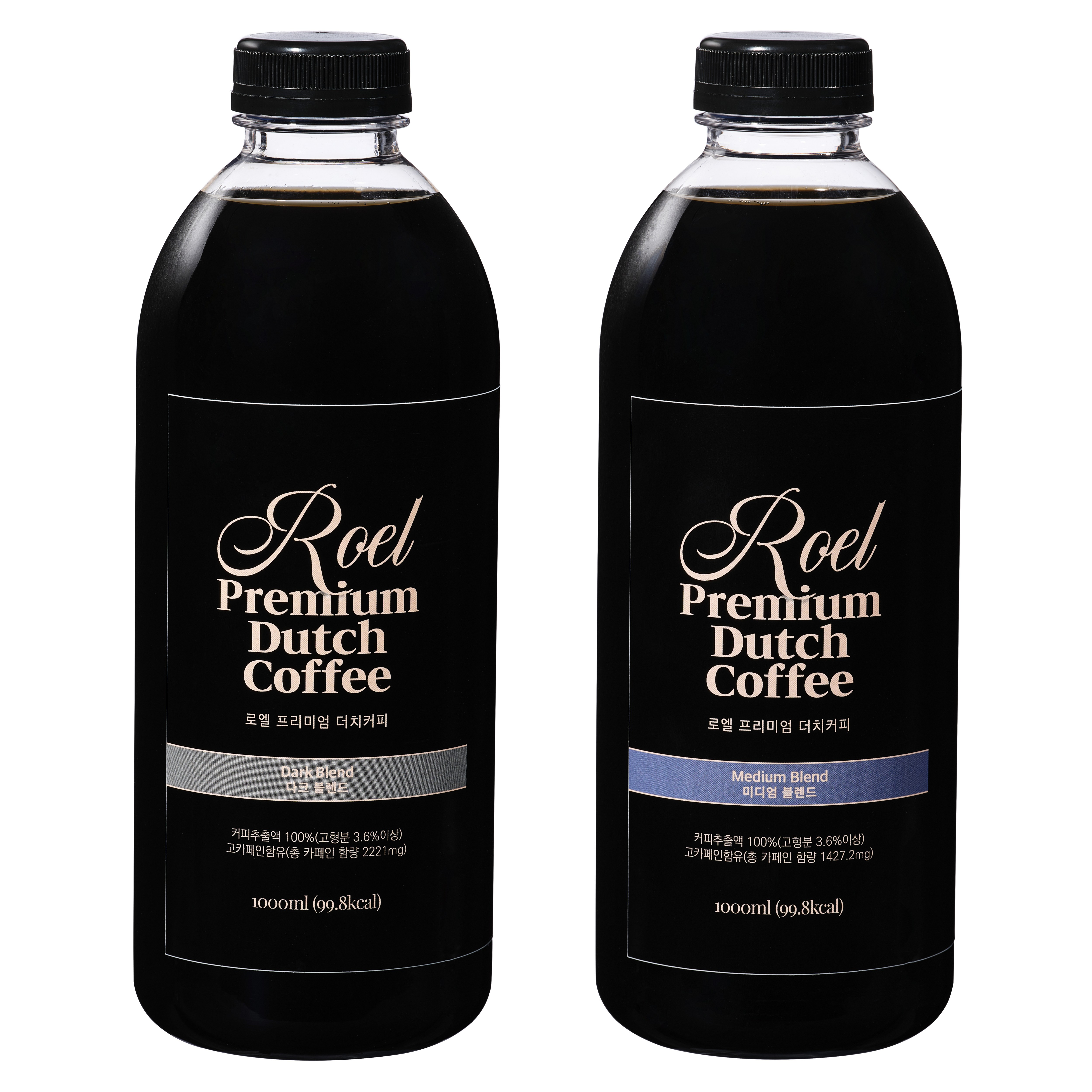 로엘 더치커피 콜드브루 원액 다크 블렌드 1L + 미디엄 블렌드 1L, 2개, 1L, 1개입 19,790원