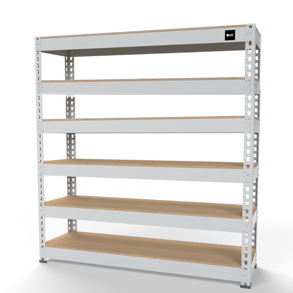 울트라랙 6단 아이보리 일체형 기둥 철제선반 무볼트 조립식 앵글 선반 가구 베란다 펜트리 선반장 가정용 창고용 수납 및 다용도, 현재가 182,220원