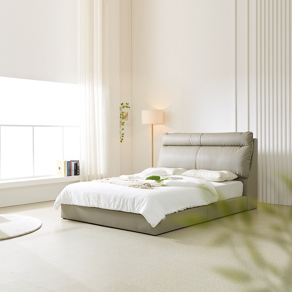 국내제작 모네 쿠션 헤드 침대 프레임 PU가죽/빈센트 패브릭 SS Q K LK 884,000원