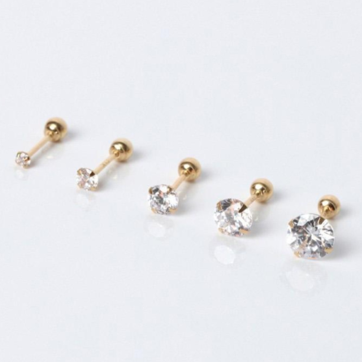 14K 프레스 화이트 큐빅피어싱 침길이 4바 21,500원