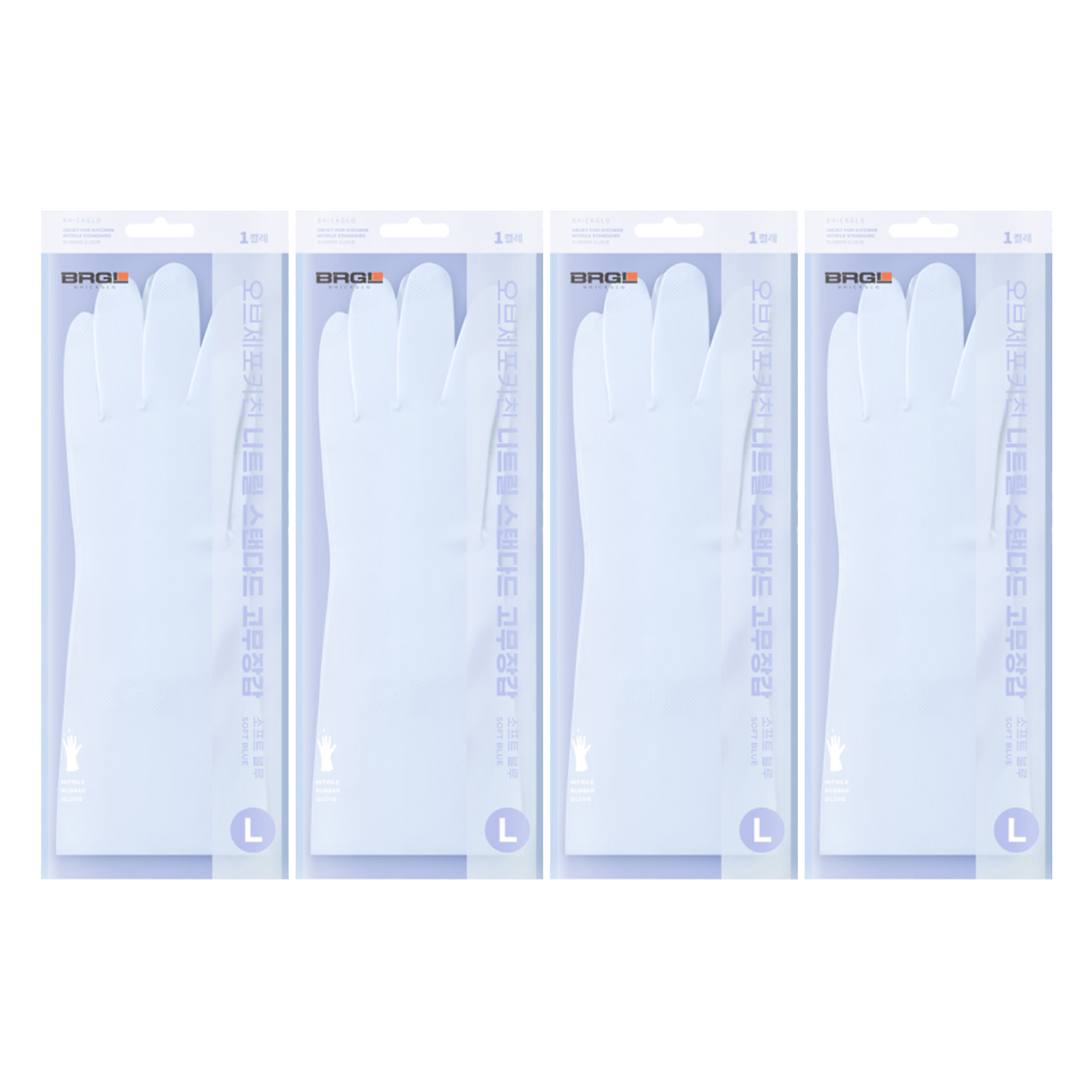 브릭글로 오브제포키친 질긴 니트릴 고무장갑 양손착용 세트, 소프트블루, 대(L), 4세트 16,780원