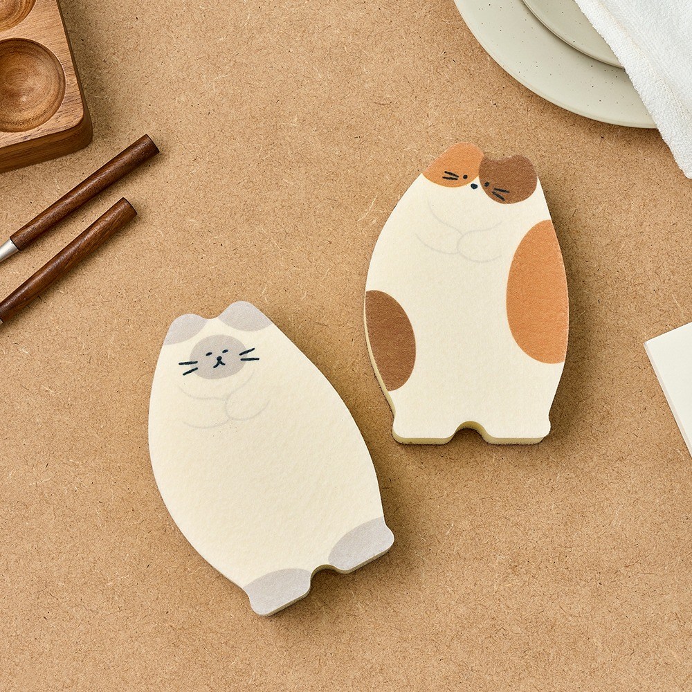 모던하우스 [린넨] 뚱냥이 스탠딩 양면 수세미 2개입 DY0426002 2,380원