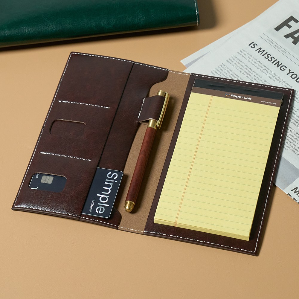 [각인가능]오브리즈 공방클래식 가죽 메모패드+속지SET 리갈패드 커버, 딥브라운 16,600원