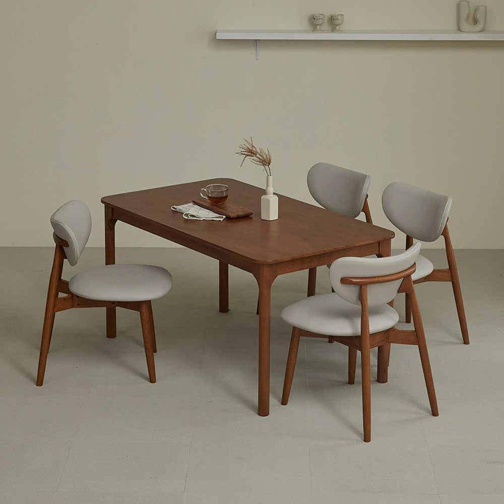 스칸딕 워즈 원목식탁 1400 + D의자 4P 4인용 방문설치 554,850원