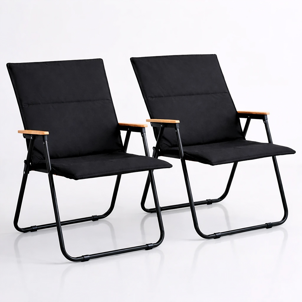 캠프텐버 고급형 튼튼한 접이식 캠핑의자, 2개, 블랙 41,000원