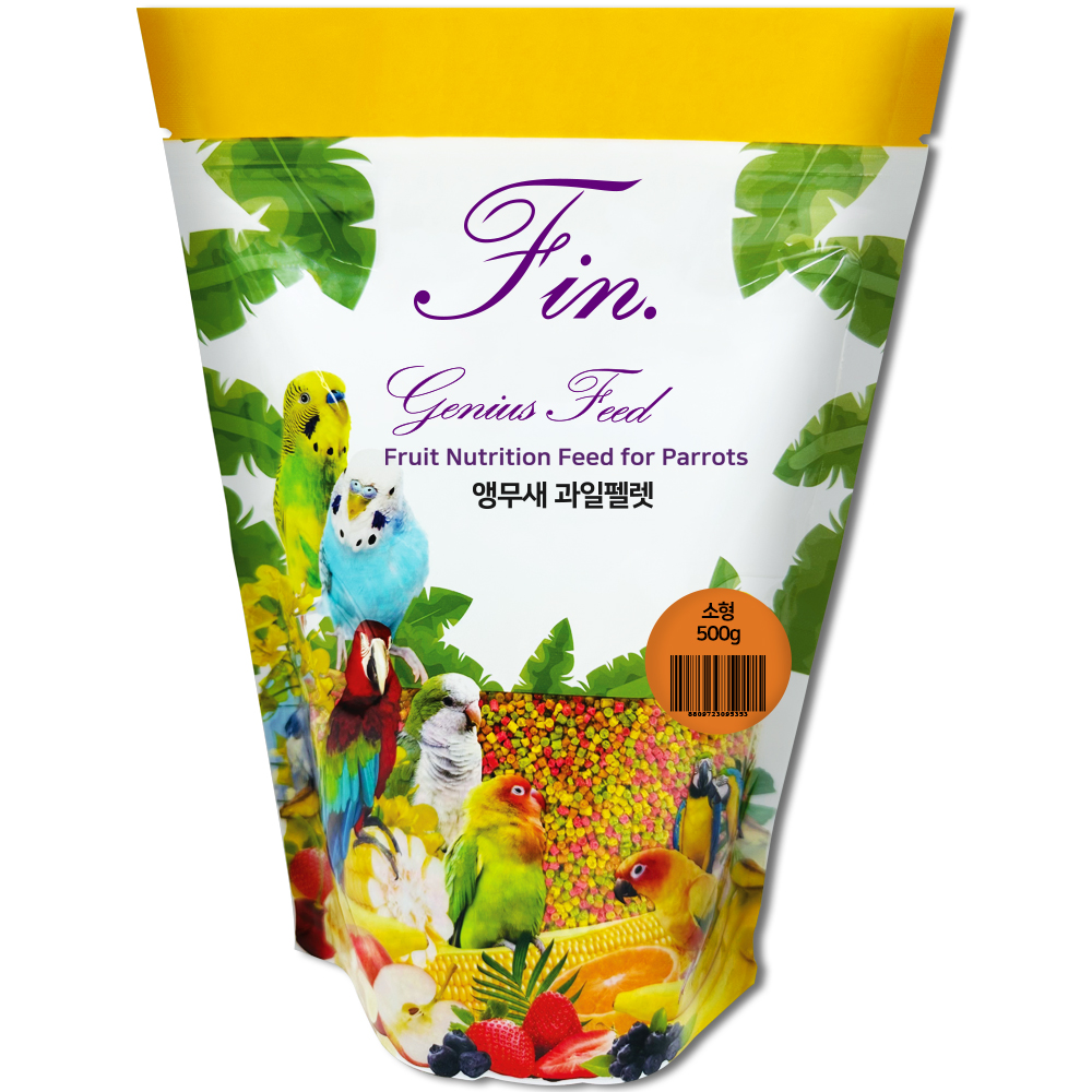 Fin 지니어스피드 소형 앵무새 후르츠 뉴트리션 과일펠렛 사료, 500g, 1개 6,500원