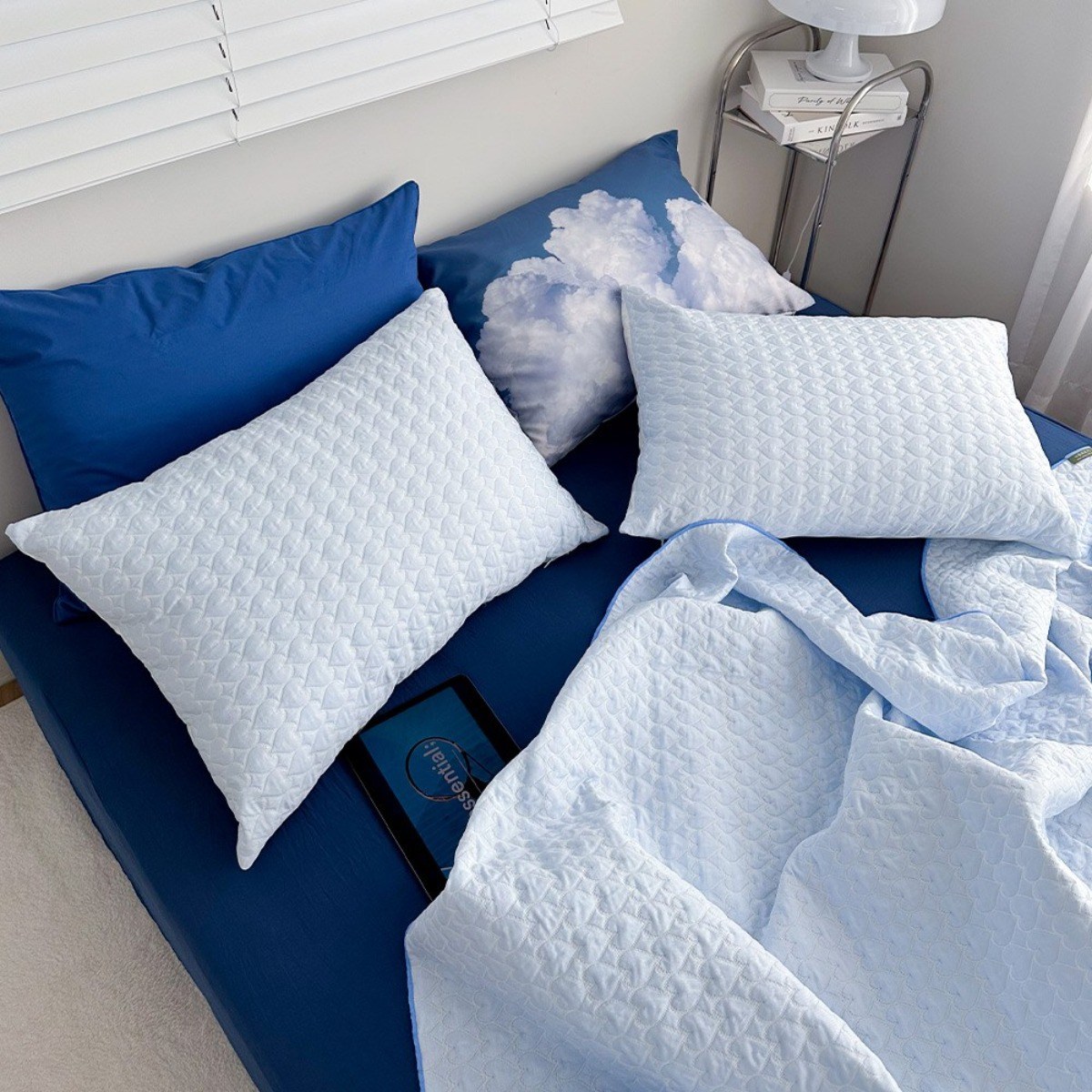 온기브 럽쿨 아이스 듀라론 쿨 냉감 얇은 여름 이불 세트 4colors (SS/Q) 122,800원