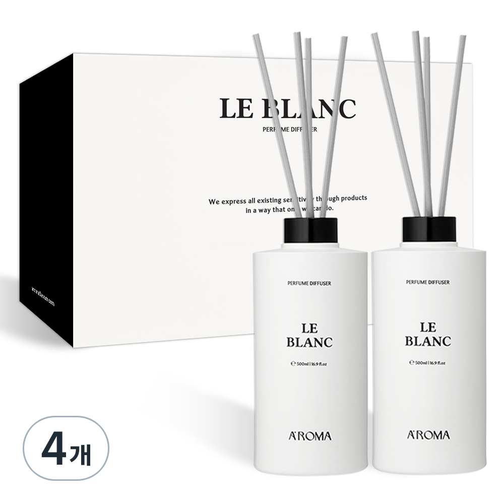 에이로마 르블랑 디퓨저 세트, 로즈밸리, 500ml, 4개, 현재가 30,530원