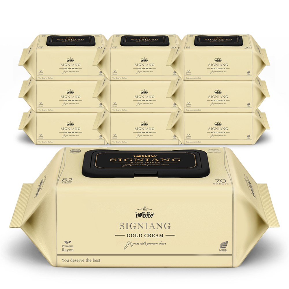 아이러브베베 시그니앙 82g 골드크림 70매 10팩 캡형 아기물티슈 17,900원