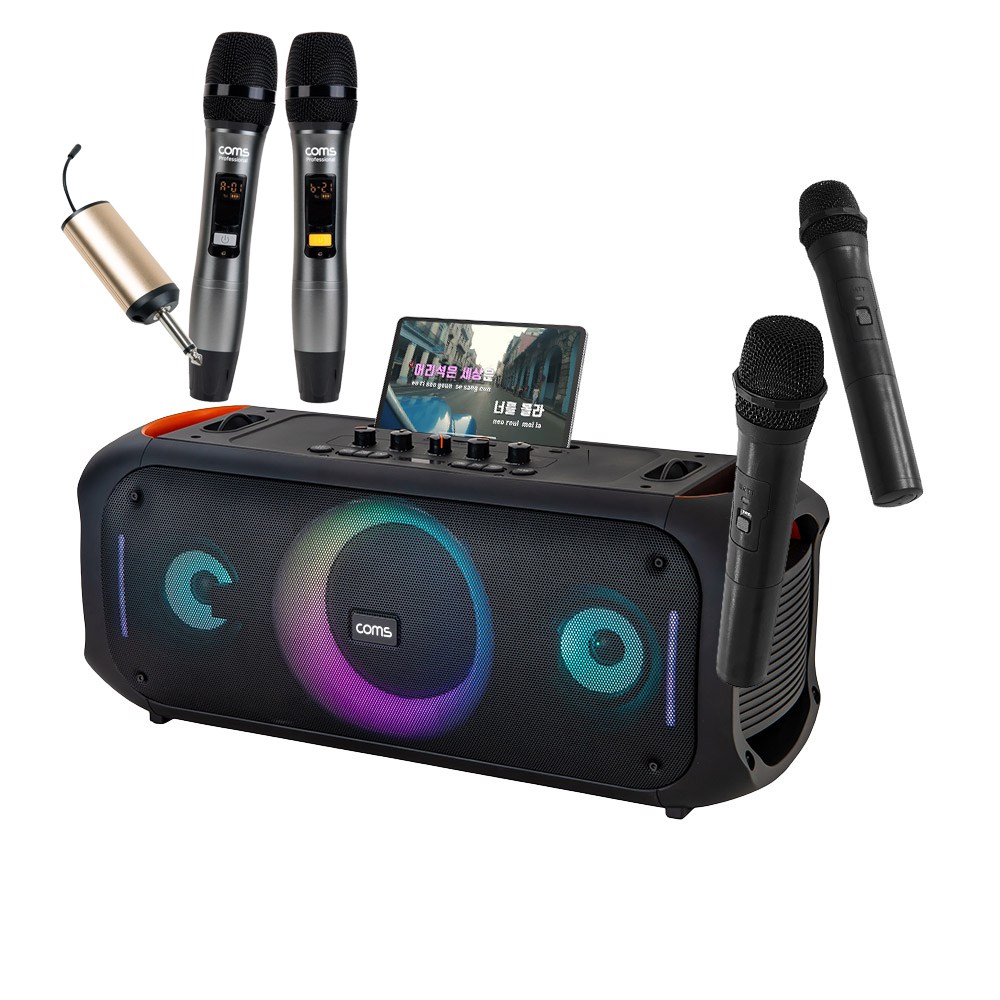 이동식앰프 블루투스 업소용 버스킹 스피커+마이크, COM808PBS5(스피커+무선2+UHF무선2) 257,500원