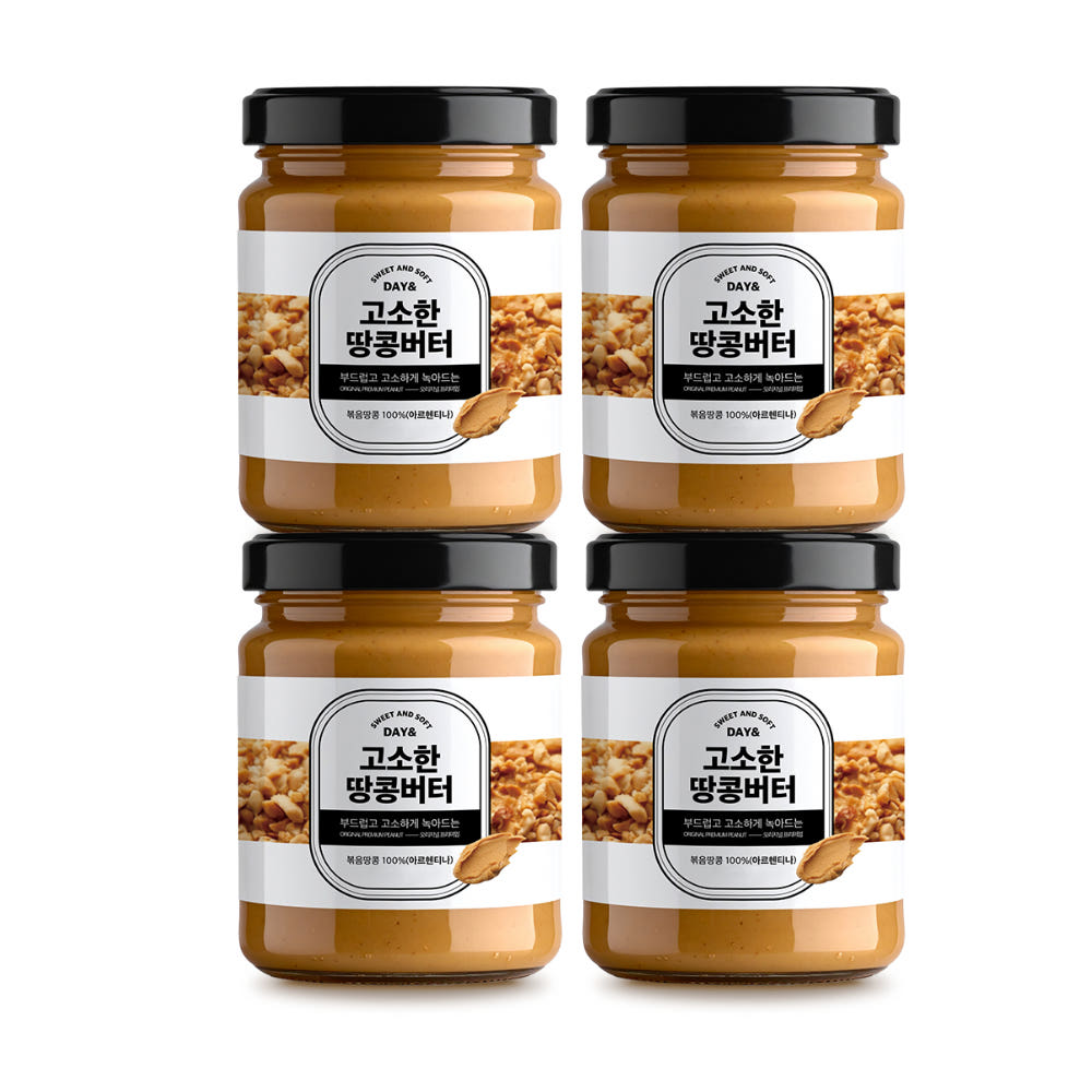 데이앤 무가당100% 무첨가 고소한 순수 땅콩버터, 4개, 450g 53,900원