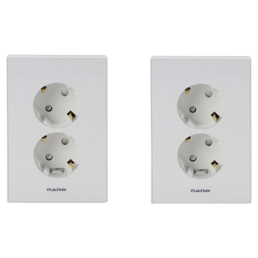 나노 아트2 2구 심플 매입콘센트접지 화이트 5,000원