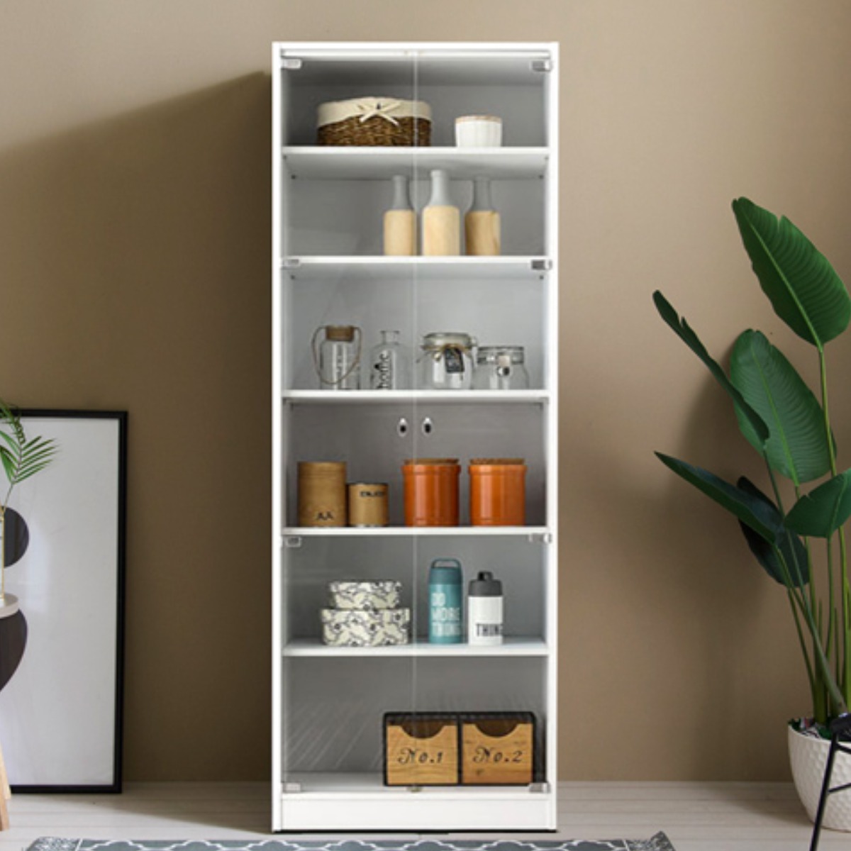 일송가구 1800 코코 강화유리 장식장 진열장, 600 장식장_화이트 125,900원