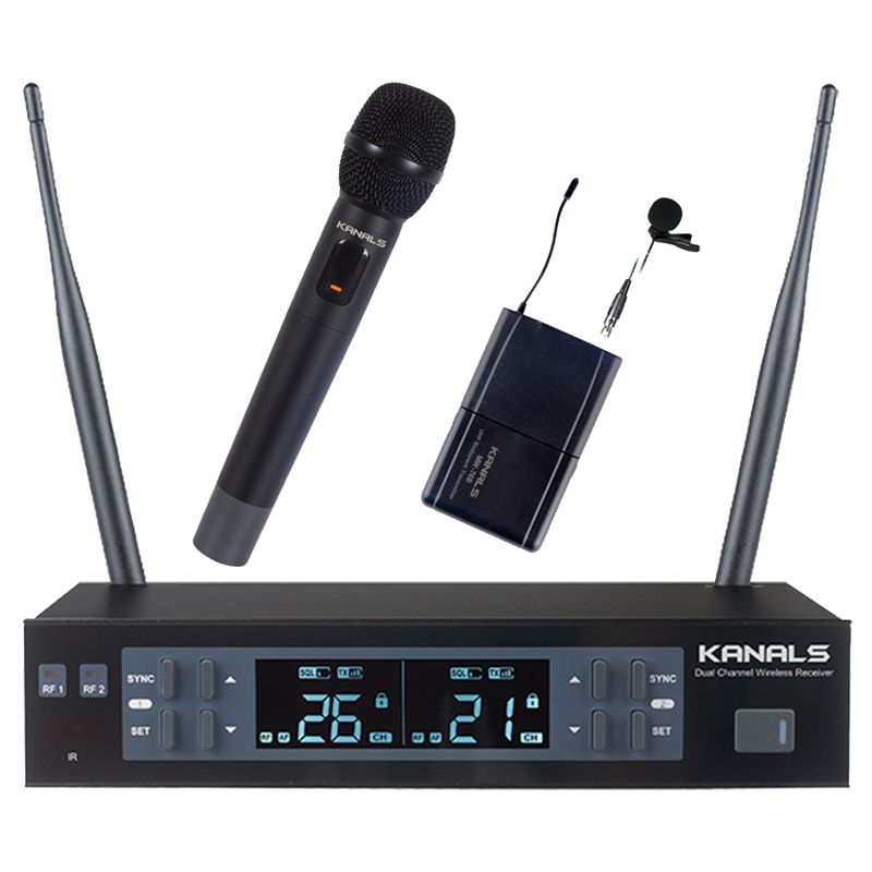 카날스 무선 2채널 강의용 행사용 핸드마이크 + 핀마이크 세트 253,150원