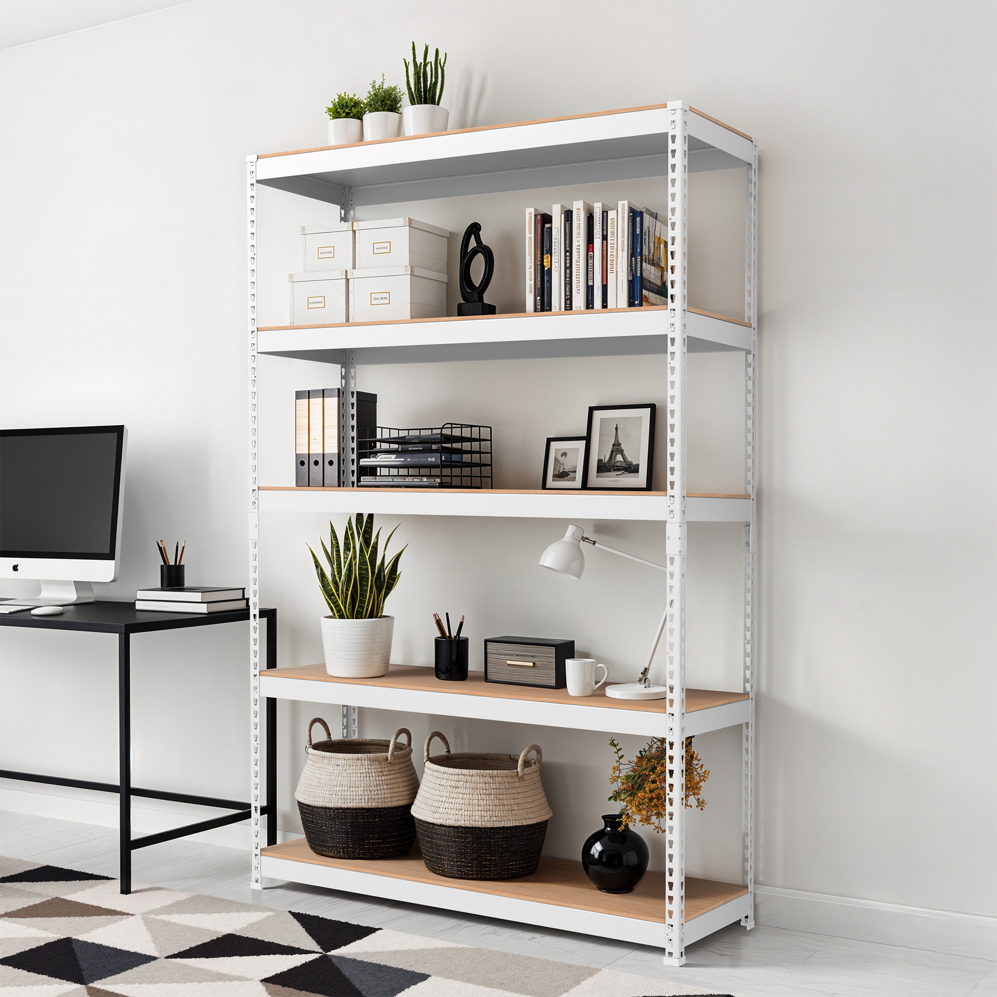 스피드랙 라이트 철제선반 조립식 앵글선반, 화이트, 5단 113,200원