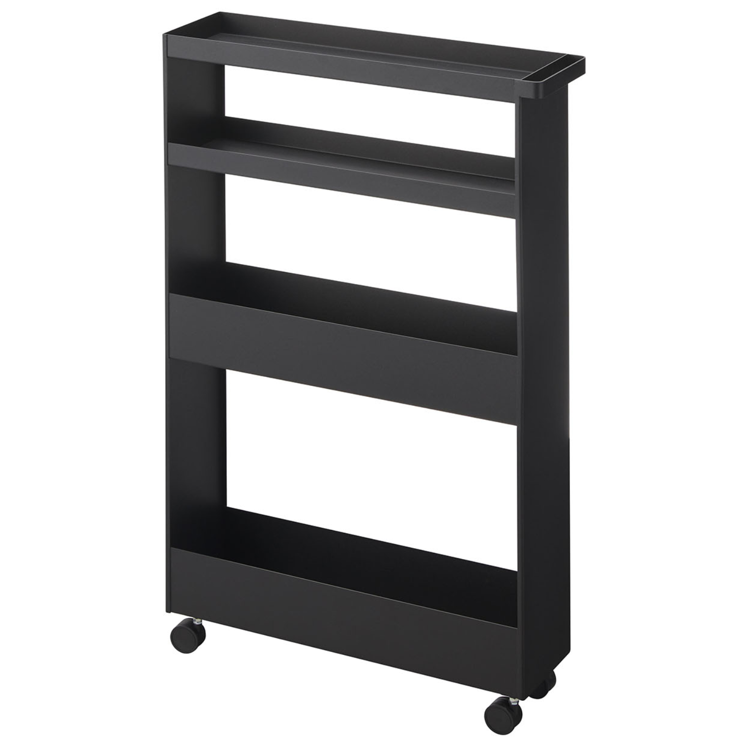 야마자키실업 냉장고 및 세탁기 틈새 수납 슬림 이동형 트롤리 4단 타워 1806/1807, 블랙, 1단 164,200원