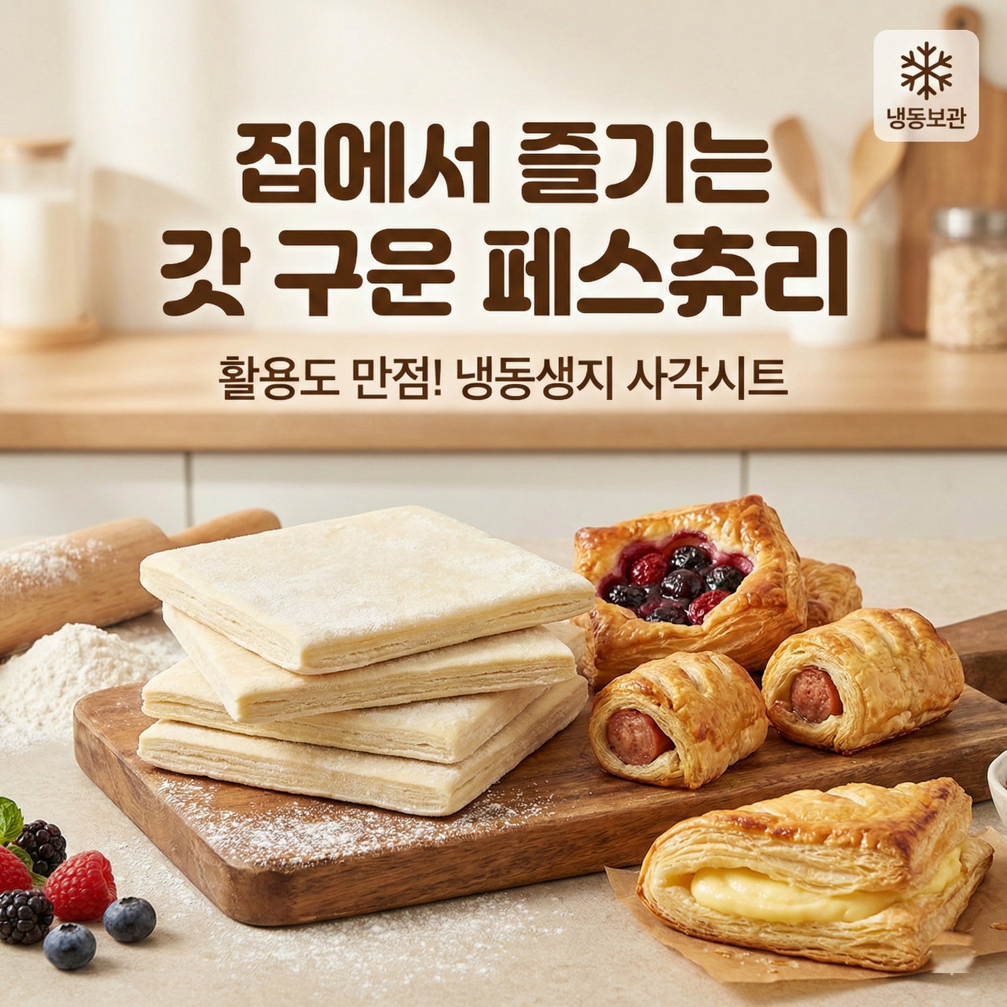 맨치트 서울식품 생지 사각 페스츄리 시트 중 15개입 10봉(냉동), 10개, 960g 82,900원