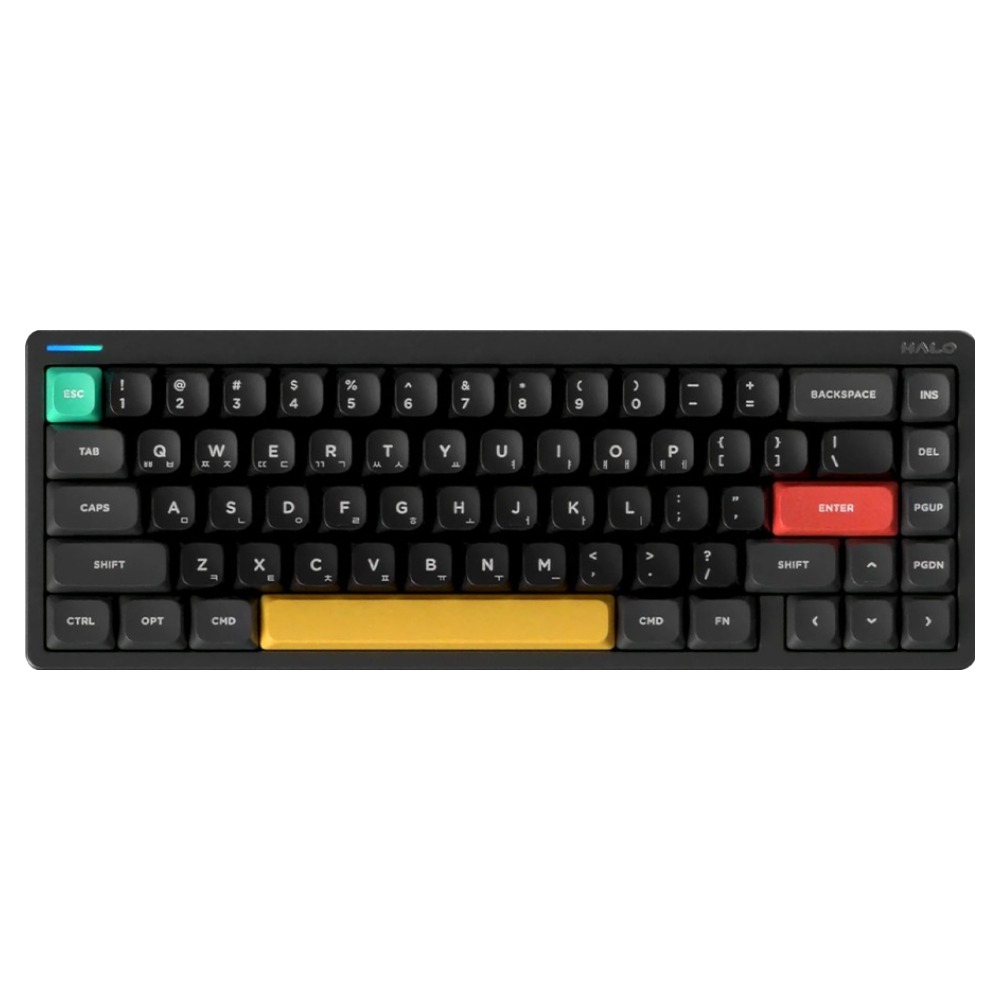 누피 한영 각인 기계식 무선 텐키리스 키보드, 저소음맥스블러시축, Halo65 V2 IO, 옵시디언 블랙 189,000원