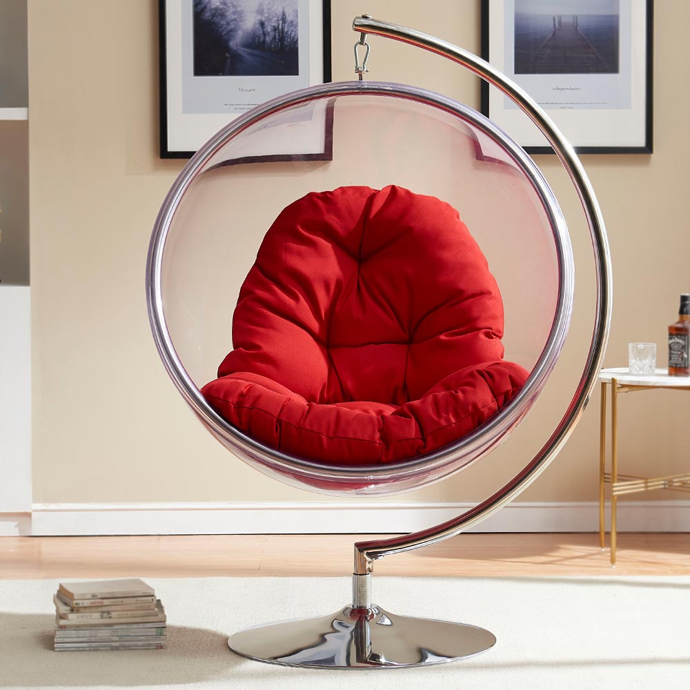 수오 S디럭스 1인 아크릴 회전 인테리어 그네의자, 투명, 1개 459,000원