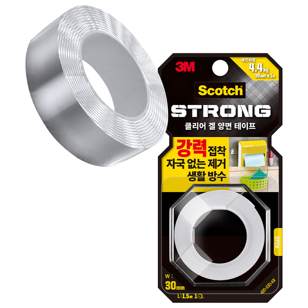 3M 스카치클리어겔 다용도 초강력 실리콘 양면테이프 30mm x 1.5m 8,090원