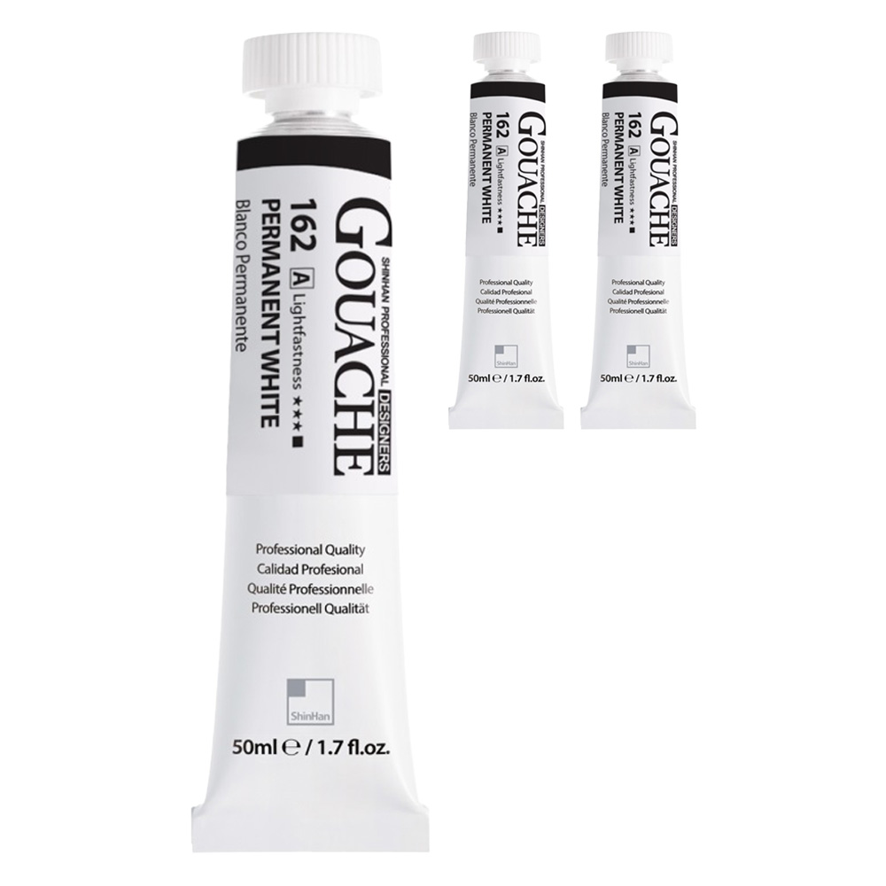 신한화구 전문가 과슈 튜브형 물감 162번 퍼머넌트 화이트 3p, 50ml, 1색 26,700원