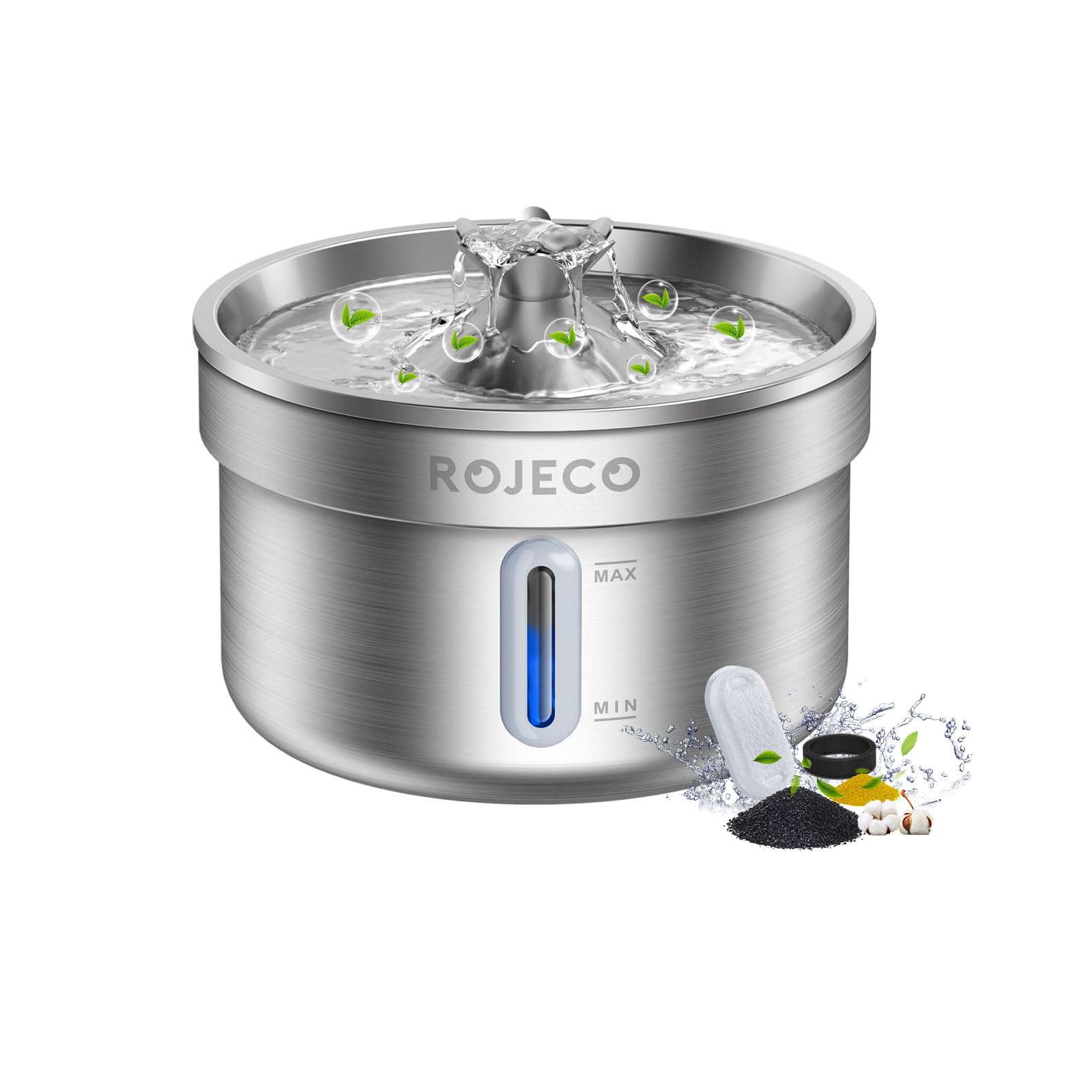 ROJECO 2L 20dB 고양이 자동 급수기 스테인리스제 애완 동물 급수기 순환식 58,650원