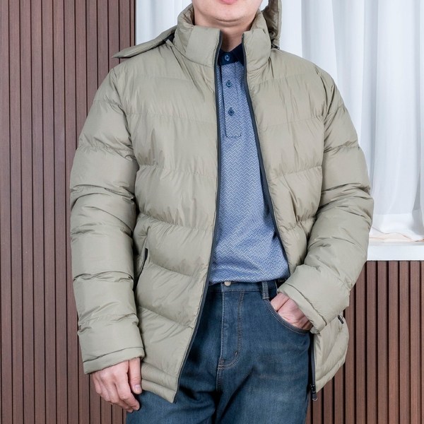 중년 남성 한겨울 따뜻한 윈드락 히트가드 후드 하프 패딩 점퍼 65,800원