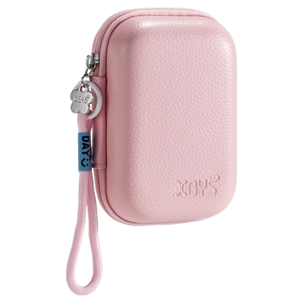 엑스비와이에스 케이블 보조배터리 충전기 이어폰 다용도 디지털 수납 하드케이스, 스트랩, 벚꽃핑크, 1개 16,200원