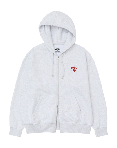 브랜드정품 널디 NDY 하트 로고 후디 집업 멜란지화이트 233415 77,000원