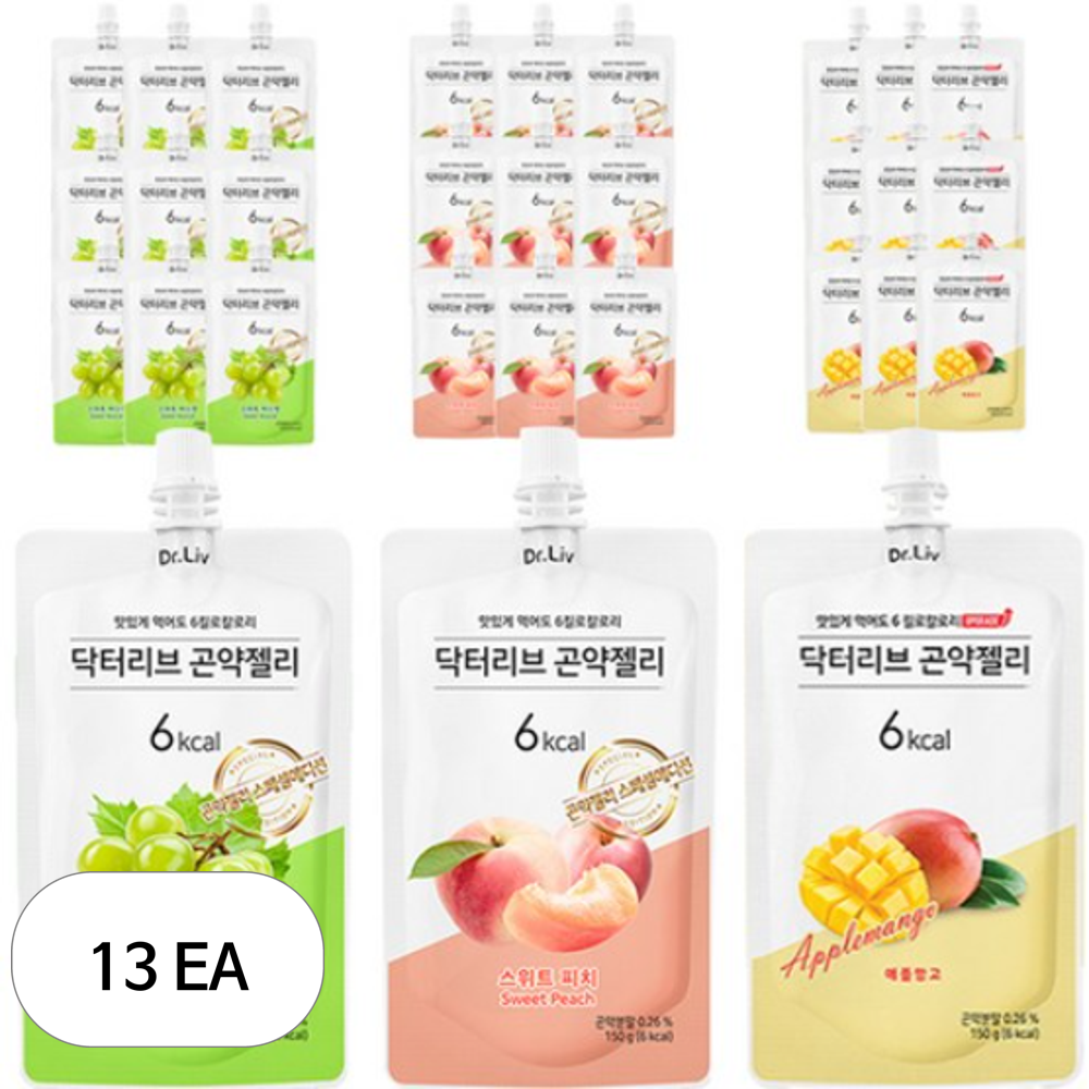 닥터리브 곤약젤리 스위트 머스켓 10p + 피치 10p + 애플망고 10p 세트 422,100원