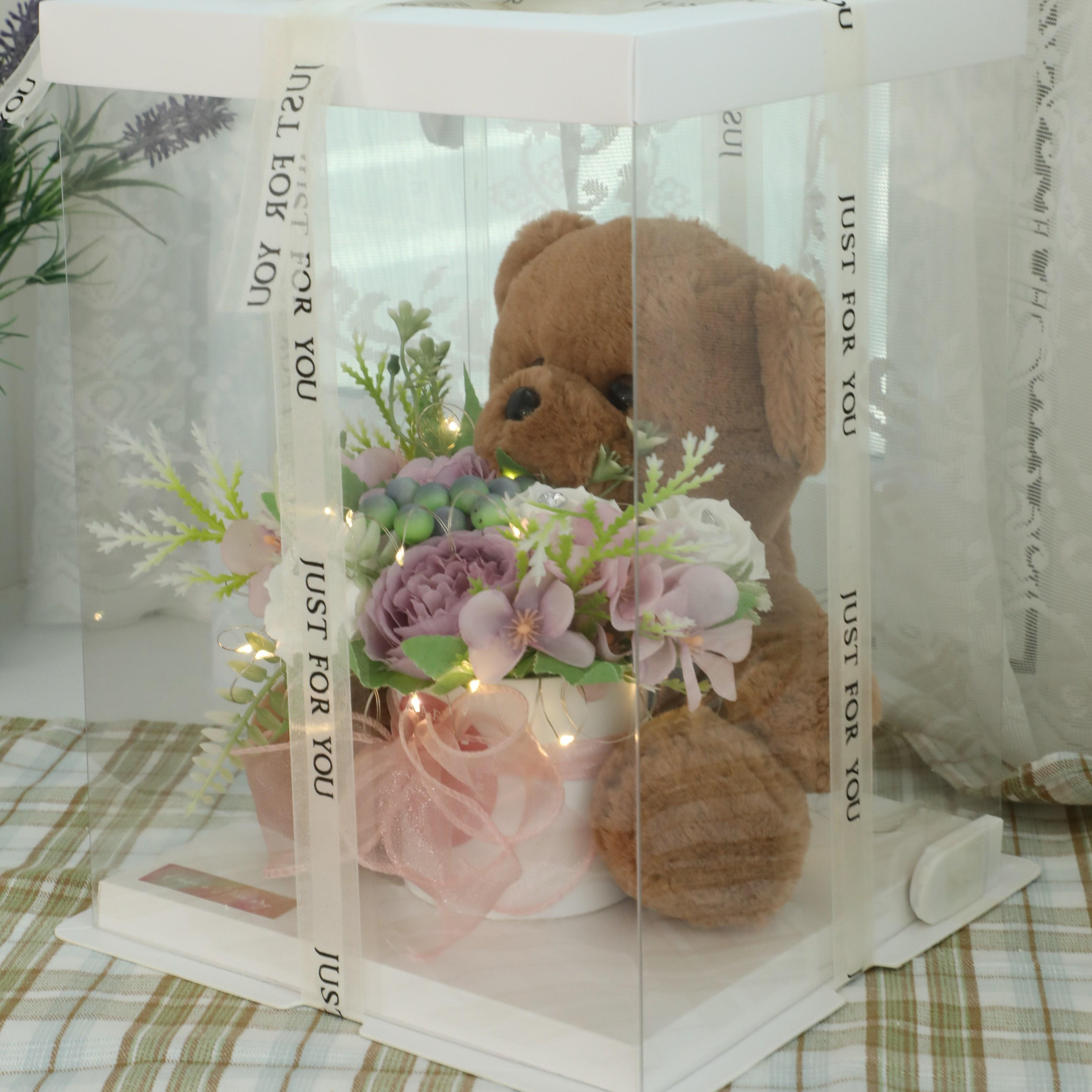 리프4, 여자친구선물, 기념일, 이벤트 곰돌이, 테디곰플라워, 1개, 브라운 36,000원