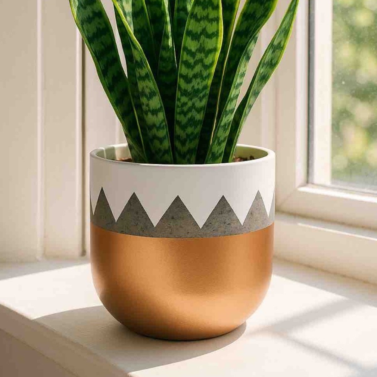 모던레시피 아트 패턴 시멘트 원형 인테리어 화분, 1개, small chevron 43,900원