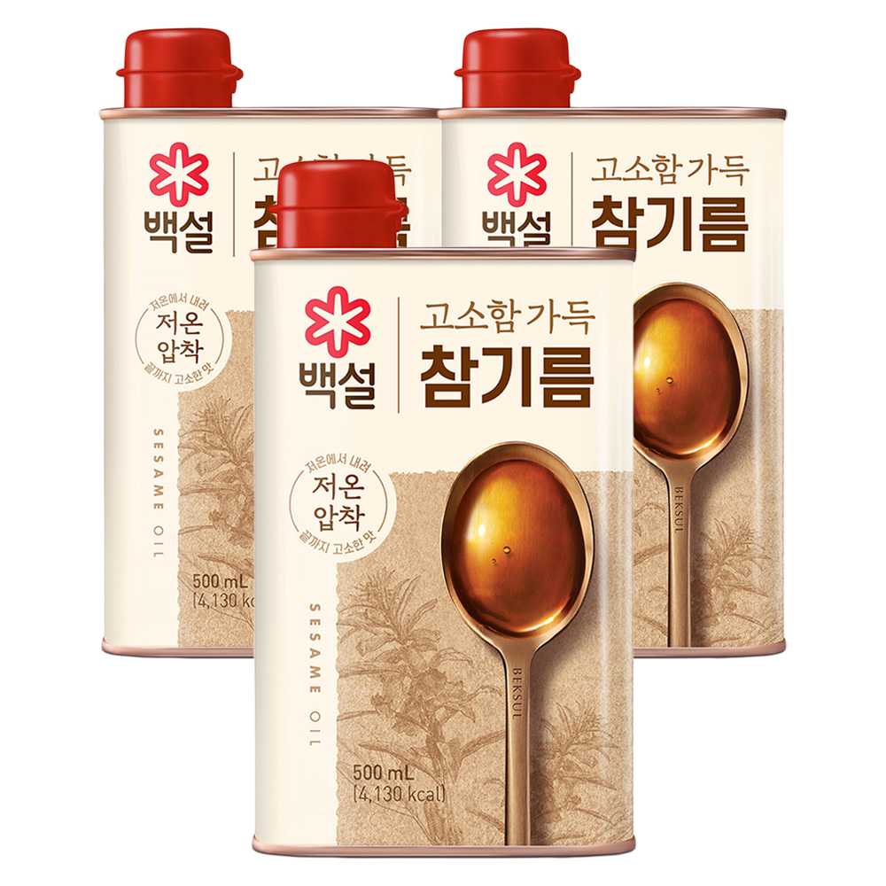 백설 고소함 가득 참기름, 500ml, 3개 17,360원