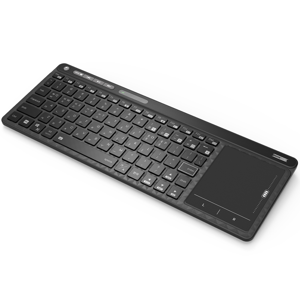 펀디안 듀얼모드 무선 블루투스 터치패드 무선 텐키리스 키보드, 블랙, PK03 58,900원