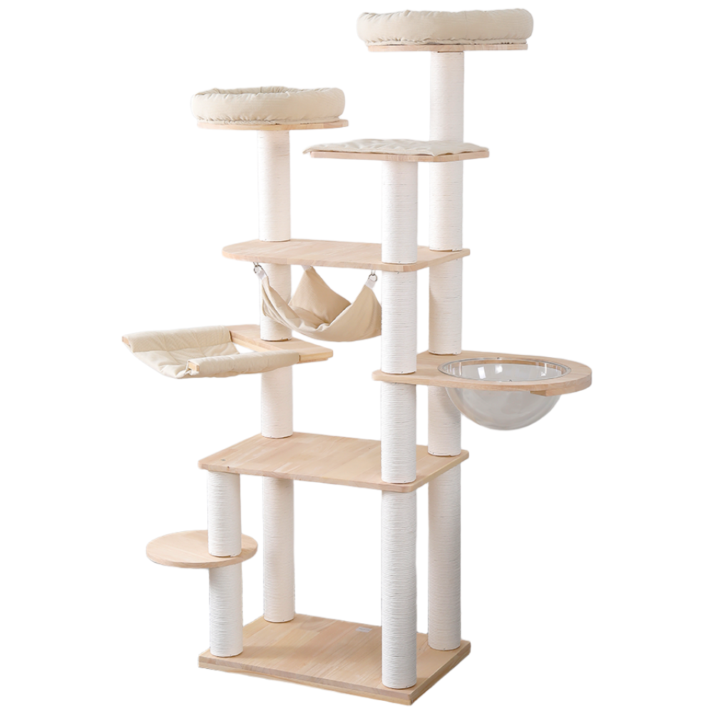 파파펫 고양이 참나무 캣타워 원목 해먹 놀이터, 1개 168,000원