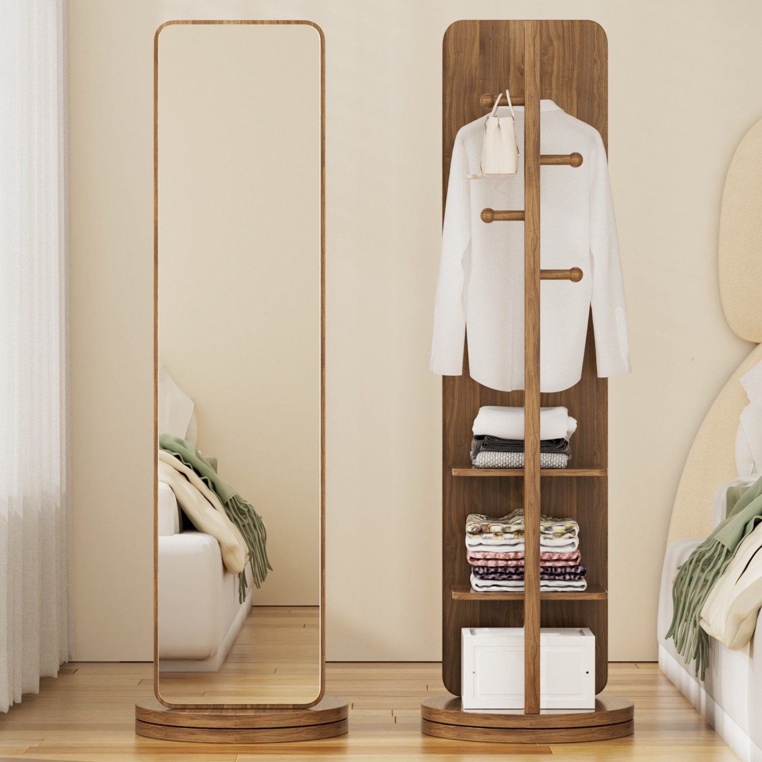 홈컴 전신거울 회전식 옷걸이행거 스탠드 사각형 거울 76,900원