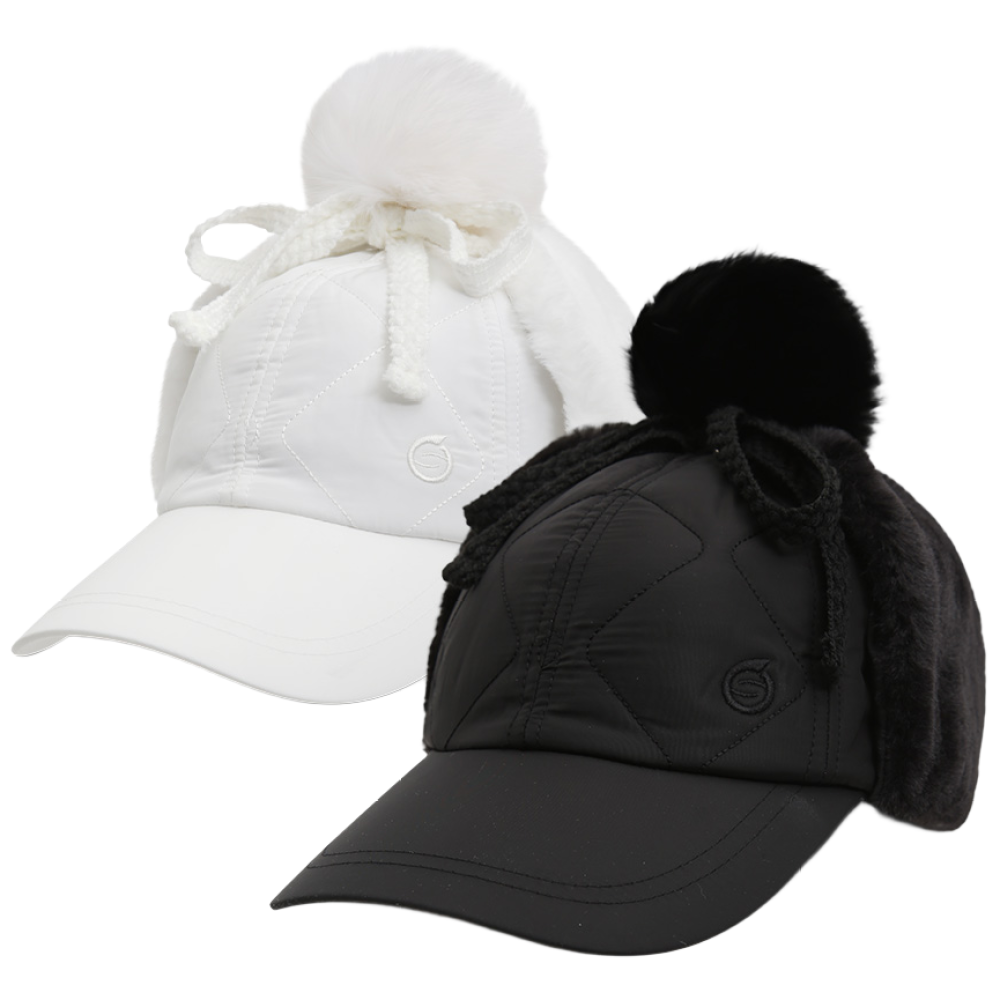 선덜랜드 여성 퀼팅 방한 리본 골프모자 - SLL2WCP171, 블랙 29,900원