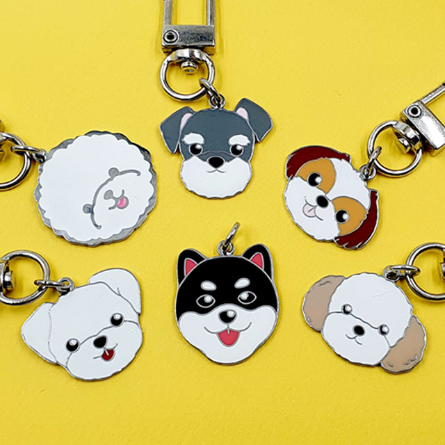 반려동물 에나멜  애견목걸이 인식표 써지컬스틸 레이저각인 키링 열쇠고리 12,900원