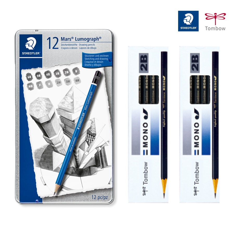 스테들러 100 G12 마스 루모그라프 연필 12본 세트 + 톰보 모노J 연필 2타스 39,900원