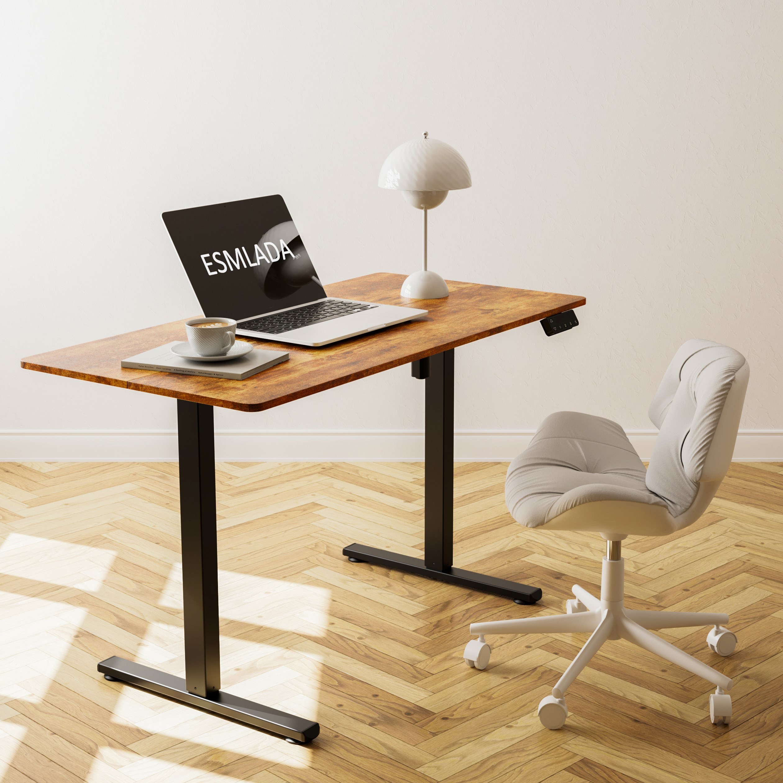 에스메라다 모션데스크 전동책상 높이조절 스탠딩 책상 공부 사무 게임용 스탠드 테이블 1200, 클래식 우드 129,800원