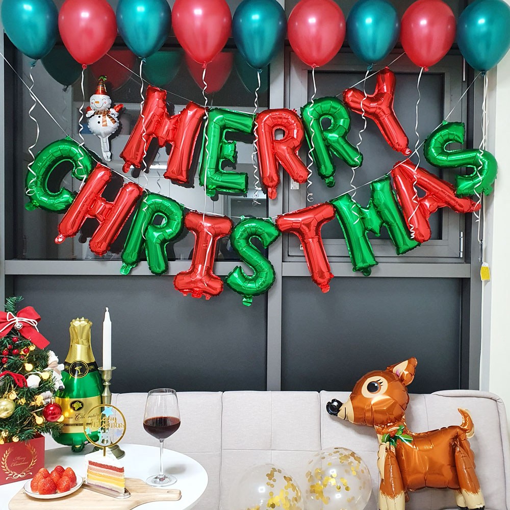 연말 크리스마스 풍선 케이크 토퍼 장식 홈 파티 세트 12,900원