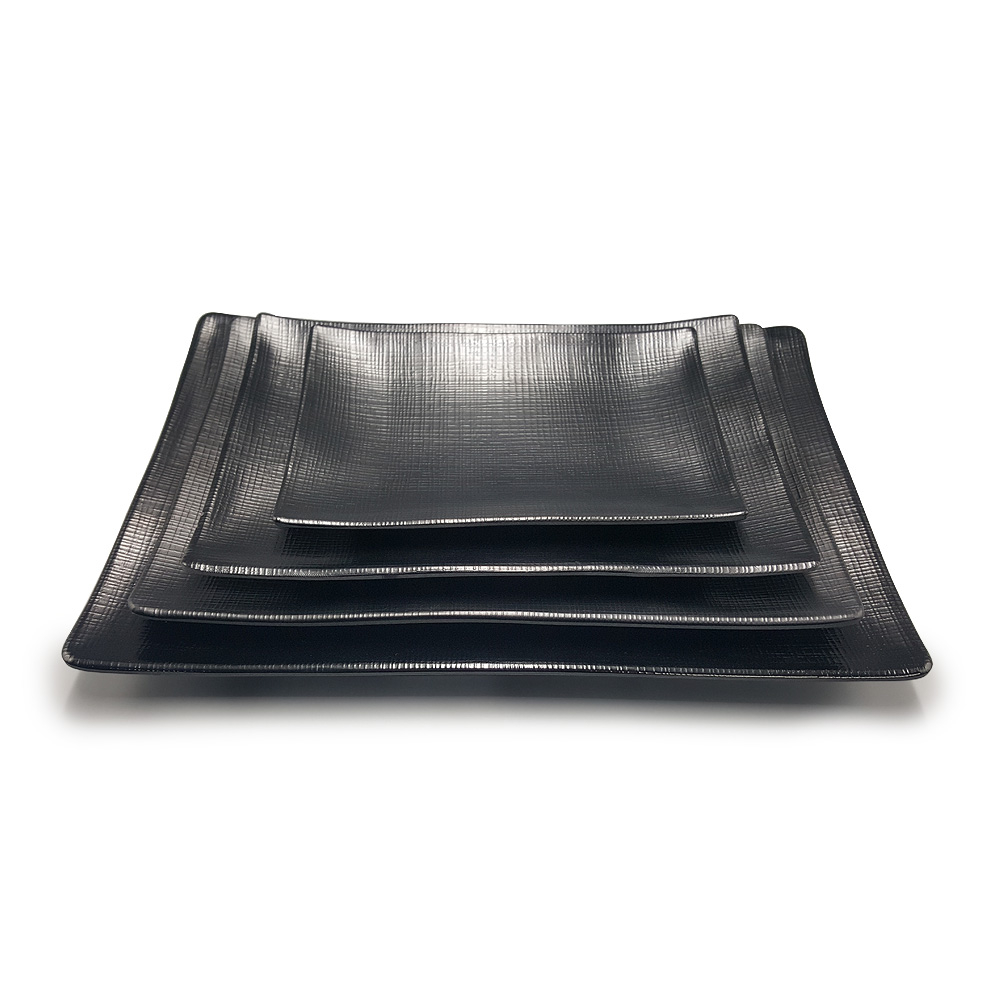 굿다이닝 멜라민 매트 직사각접시, 블랙, 1개 3,750원