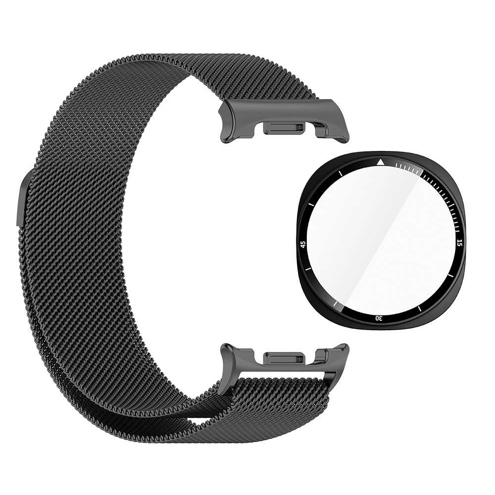 (세트) 오르몽트 갤럭시워치 밀레니즈루프 (스트랩+풀커버 세트) 밴드 메탈 강화풀커버, 블랙세트 13,800원