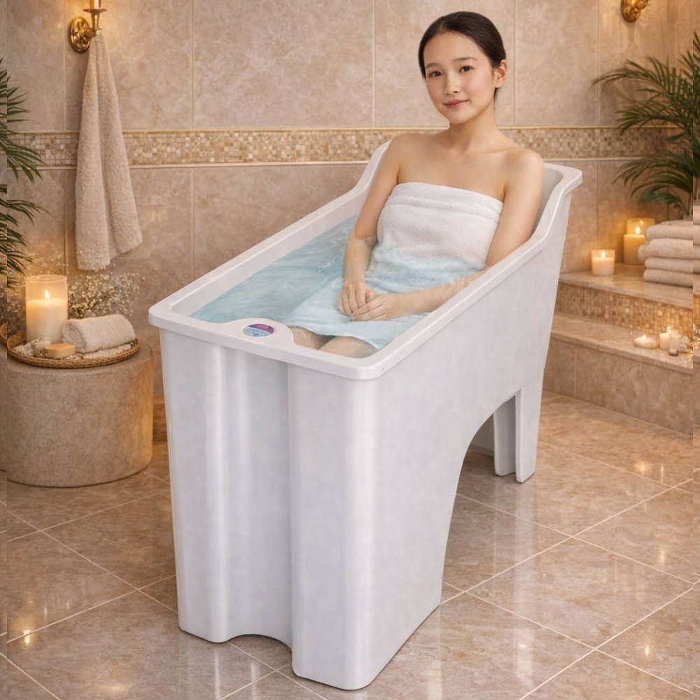 혁신적 의자형의 신개념 욕조 한국산 벨리바스 반신욕 반신욕조 반신욕기 화이트(욕조+덮개)세트 213,750원