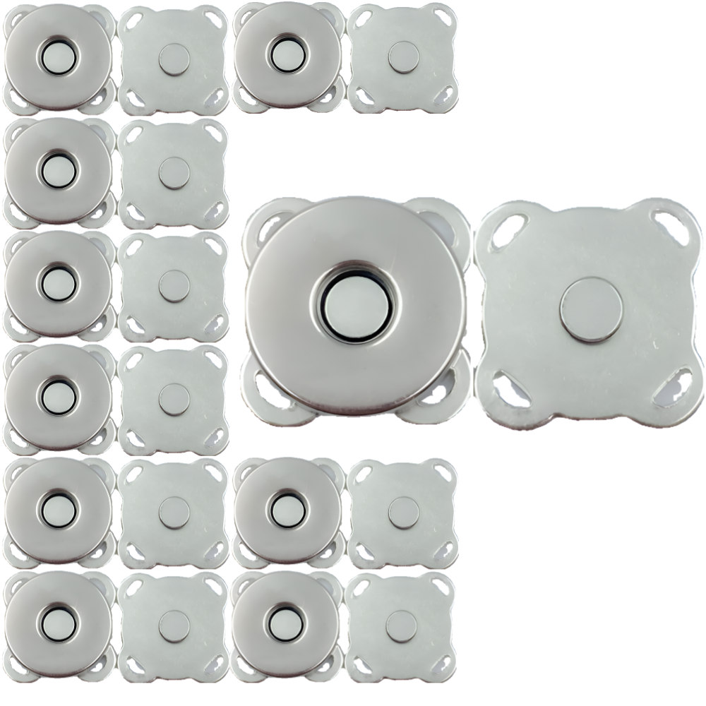 지노 사방 자석 단추 18mm, 10개, 실버 4,900원