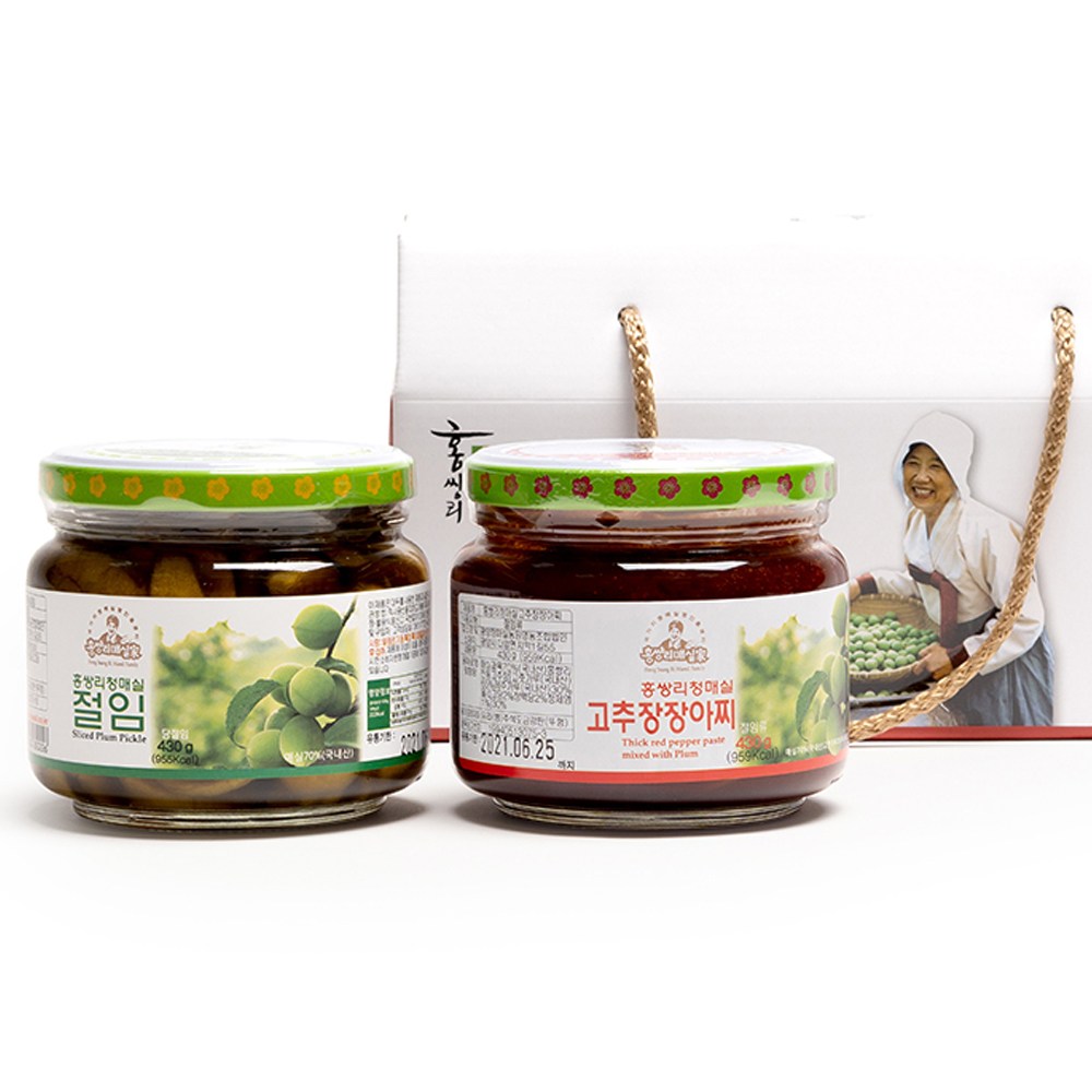 홍쌍리 청매실 매실장아찌 반찬세트 (고추장장아찌430+매실절임430) 860g 39,900원