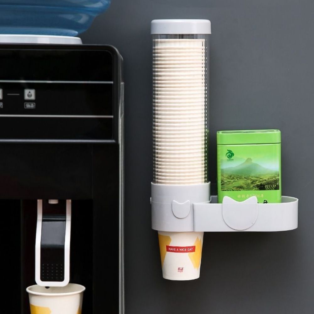 본생활 종이컵홀더 컵선반 종이컵 디스펜서 부착형, 1개, 화이트, 현재가 8,600원