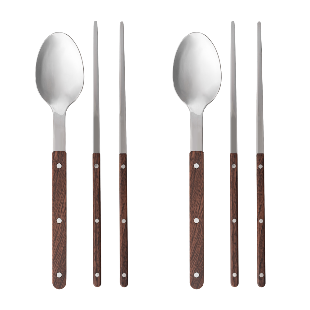 카빈스 헤리티지 예쁜 수저세트 숟가락 젓가락 한식 세트 2인, 1세트, 수저 2P+젓가락 2P, 딥브라운 9,980원