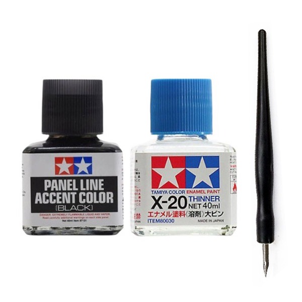 타미야 에나멜 신너 패널라인 엑센트 블랙 먹선작업 세트 (80030 G펜촉 87131) 13,540원
