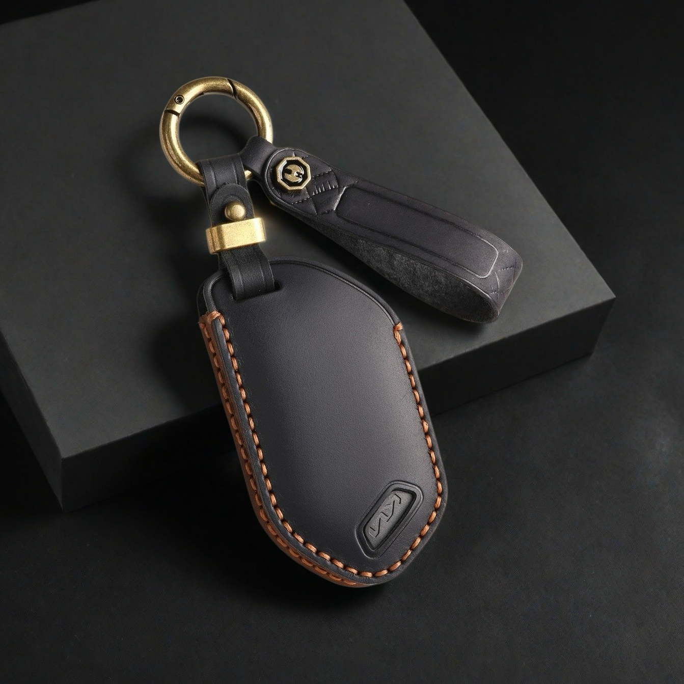 GASUNG 인기 기아호환 가죽 차키케이스 키홀더+ KIA차량용 키커버, 신사 블랙, 1개 22,500원